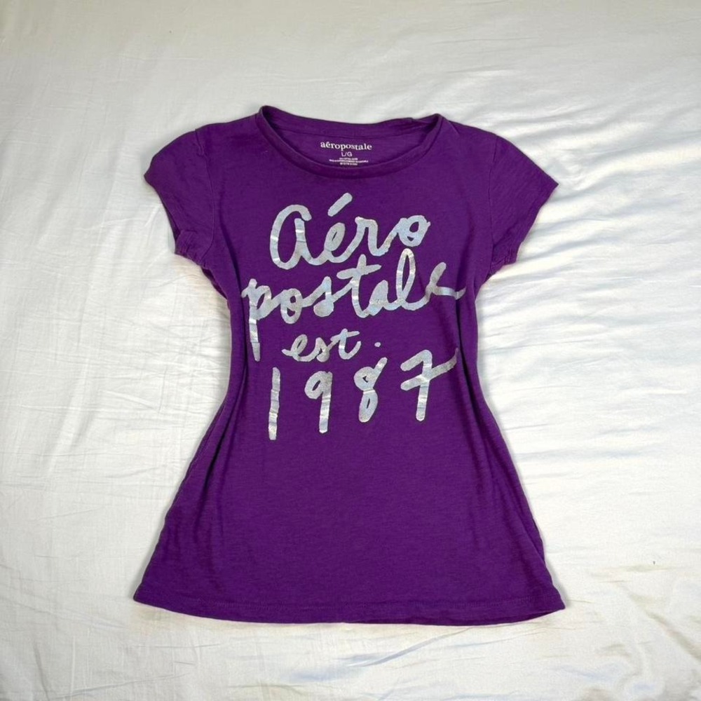 y2k Aeropostale purple short sleeve baby tee